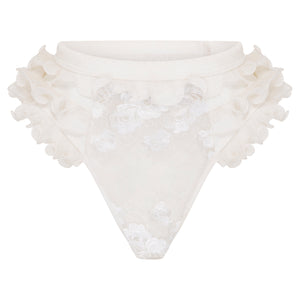 high-waist white lace underwear