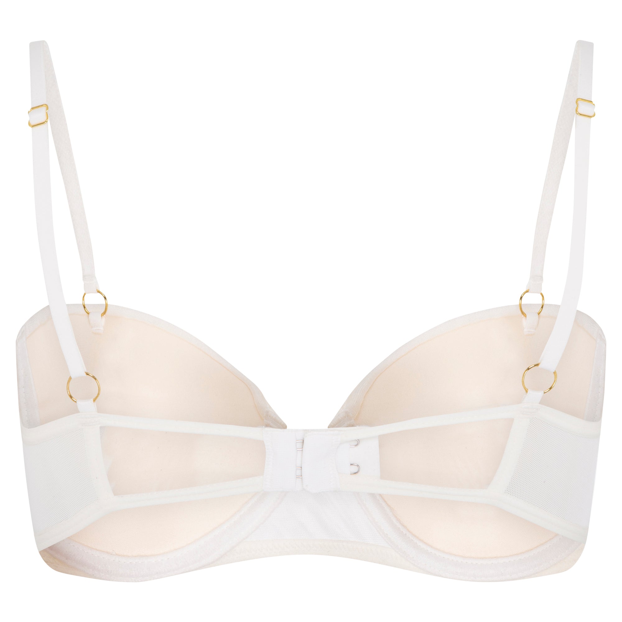 white lace pushup bra with gold hardwear
