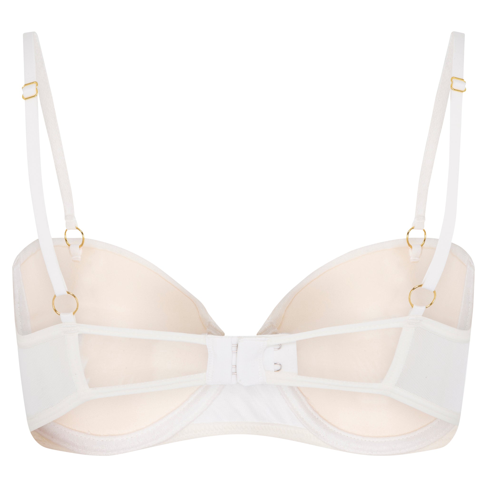Lycra Push-Up Bra in Off-White with Embroidered Tulle
