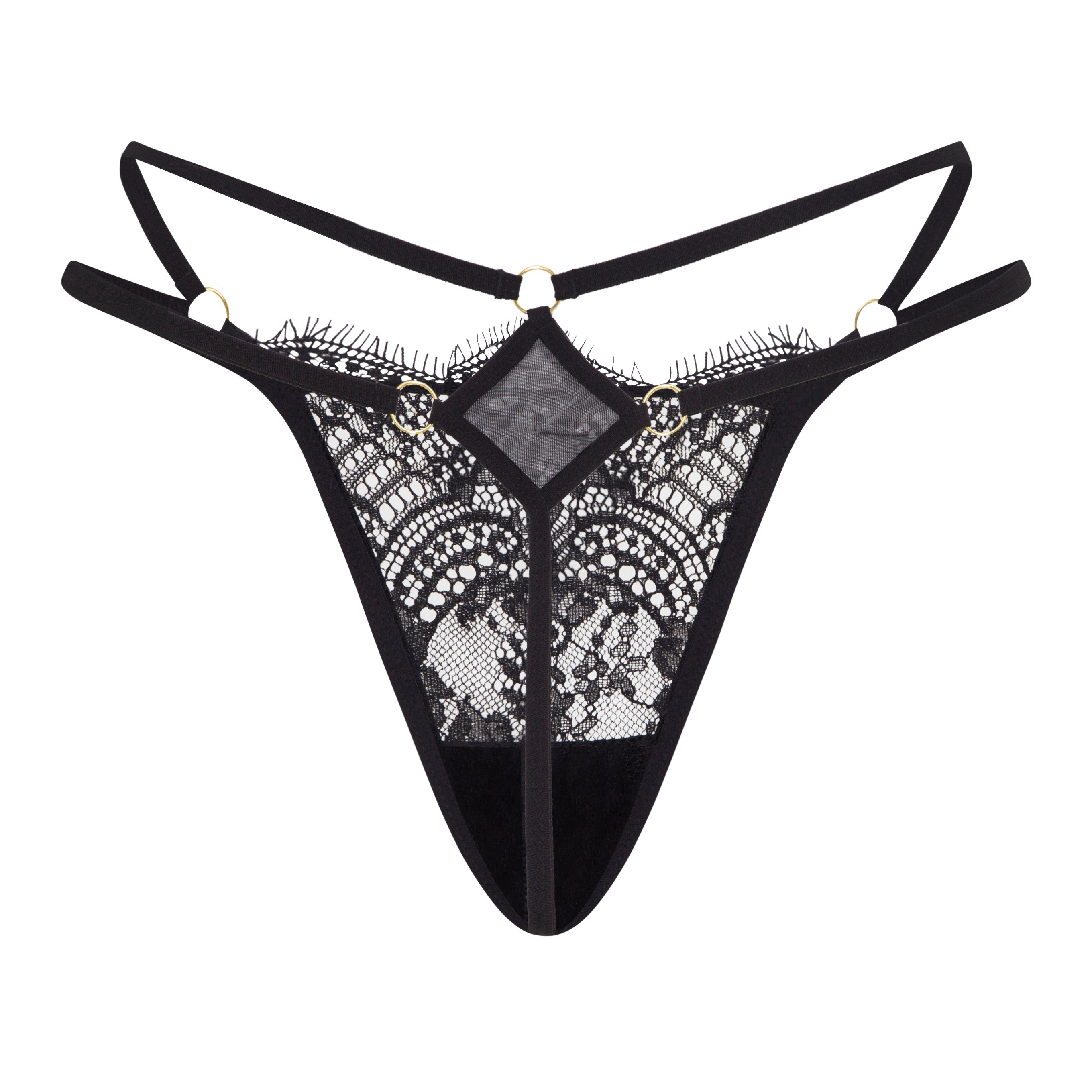 black lace g-string thong underwear