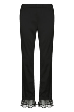 black silk satin pyjama pant